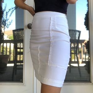 Frame White Denim Pencil Skirt